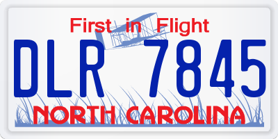 NC license plate DLR7845
