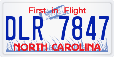 NC license plate DLR7847