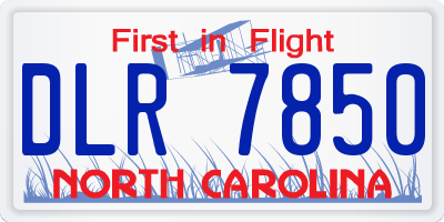 NC license plate DLR7850