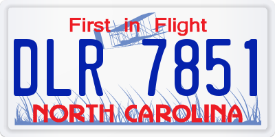 NC license plate DLR7851