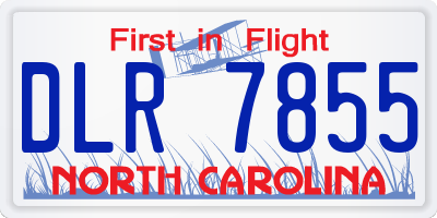 NC license plate DLR7855