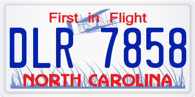 NC license plate DLR7858
