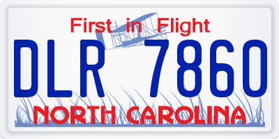 NC license plate DLR7860