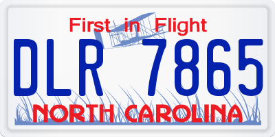NC license plate DLR7865