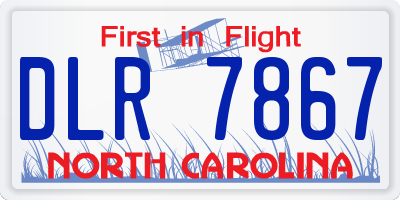 NC license plate DLR7867