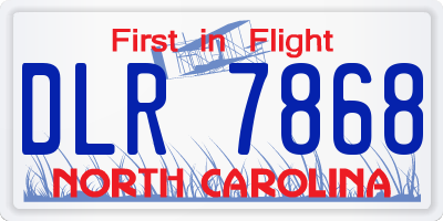 NC license plate DLR7868