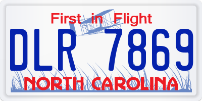 NC license plate DLR7869