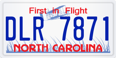 NC license plate DLR7871