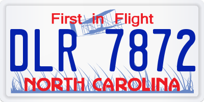 NC license plate DLR7872