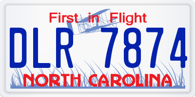 NC license plate DLR7874