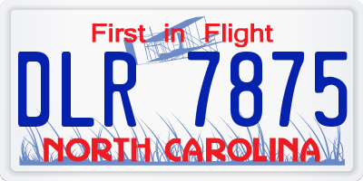 NC license plate DLR7875