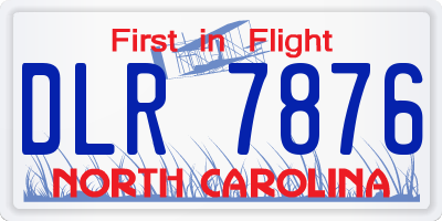 NC license plate DLR7876