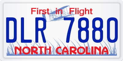 NC license plate DLR7880