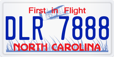 NC license plate DLR7888