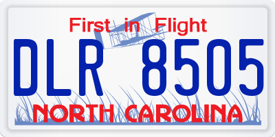 NC license plate DLR8505