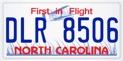 NC license plate DLR8506