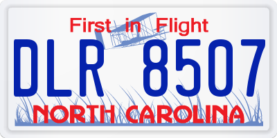 NC license plate DLR8507