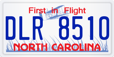 NC license plate DLR8510