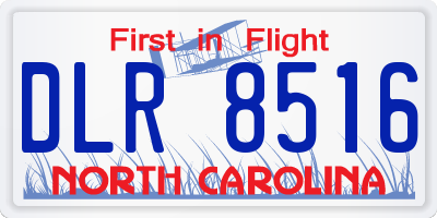 NC license plate DLR8516