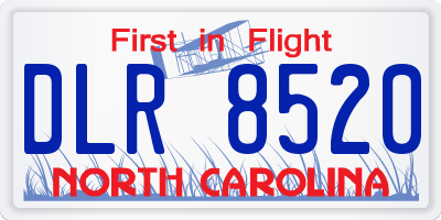 NC license plate DLR8520