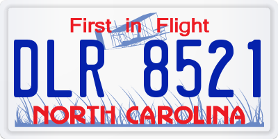 NC license plate DLR8521