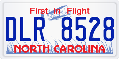 NC license plate DLR8528
