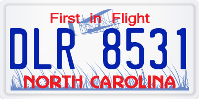 NC license plate DLR8531