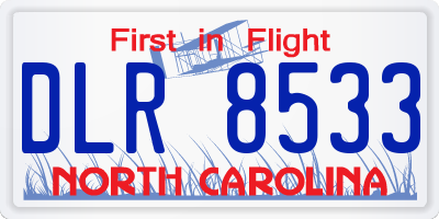 NC license plate DLR8533