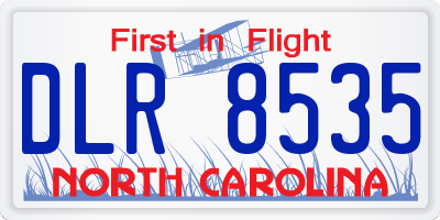 NC license plate DLR8535