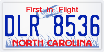 NC license plate DLR8536