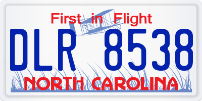 NC license plate DLR8538