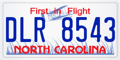 NC license plate DLR8543