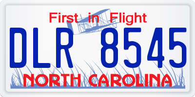 NC license plate DLR8545