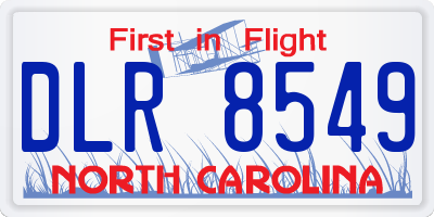 NC license plate DLR8549