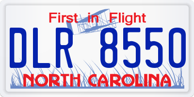 NC license plate DLR8550