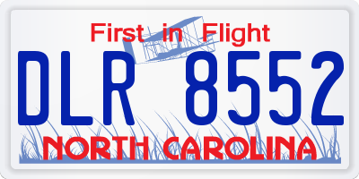 NC license plate DLR8552