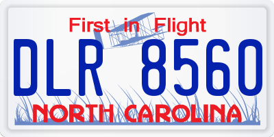 NC license plate DLR8560