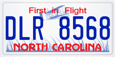 NC license plate DLR8568