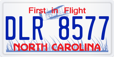 NC license plate DLR8577