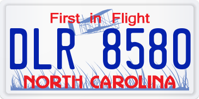 NC license plate DLR8580