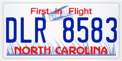 NC license plate DLR8583