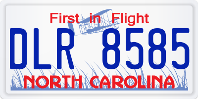 NC license plate DLR8585