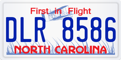 NC license plate DLR8586