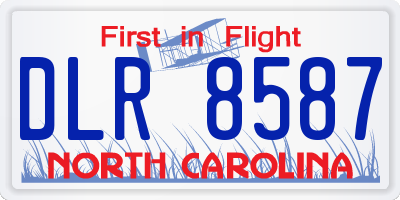 NC license plate DLR8587