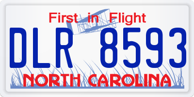 NC license plate DLR8593