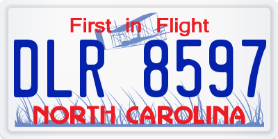 NC license plate DLR8597