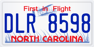 NC license plate DLR8598