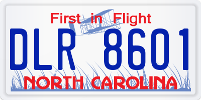 NC license plate DLR8601