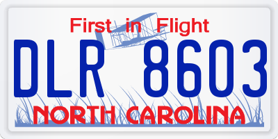 NC license plate DLR8603