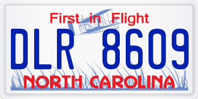 NC license plate DLR8609